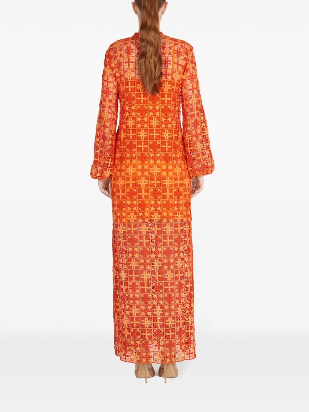 Shop Silvia Tcherassi Thais Crochet Maxi Dress In Orange