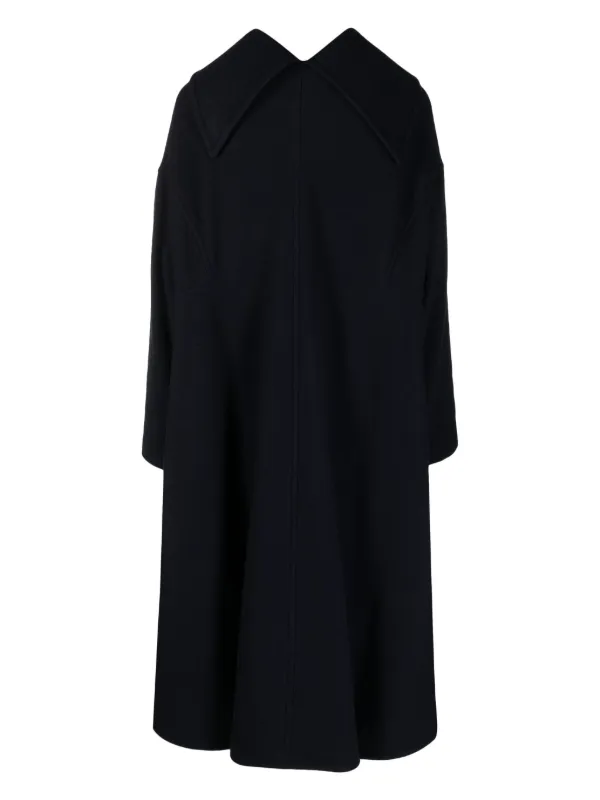 Yohji Yamamoto cut-out Collar Maxi Coat | Blue | FARFETCH RO