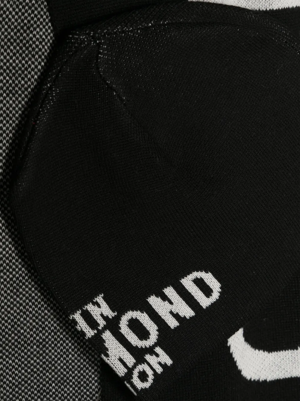 John Richmond Junior intarsia-knit logo scarf and beanie set - Zwart