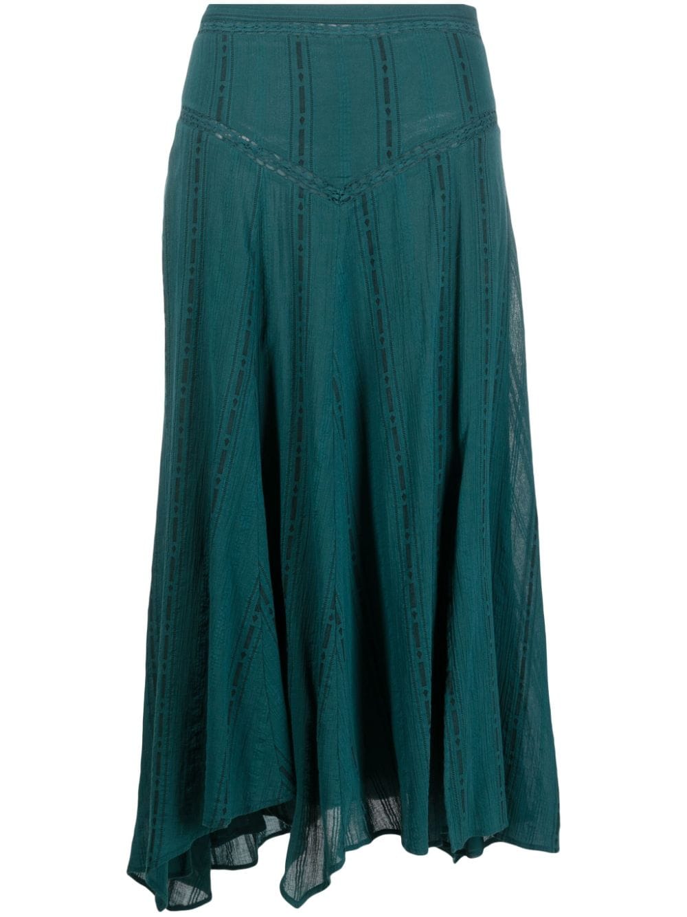 Marant Etoile Aline Asymmetric Maxi Skirt In Green