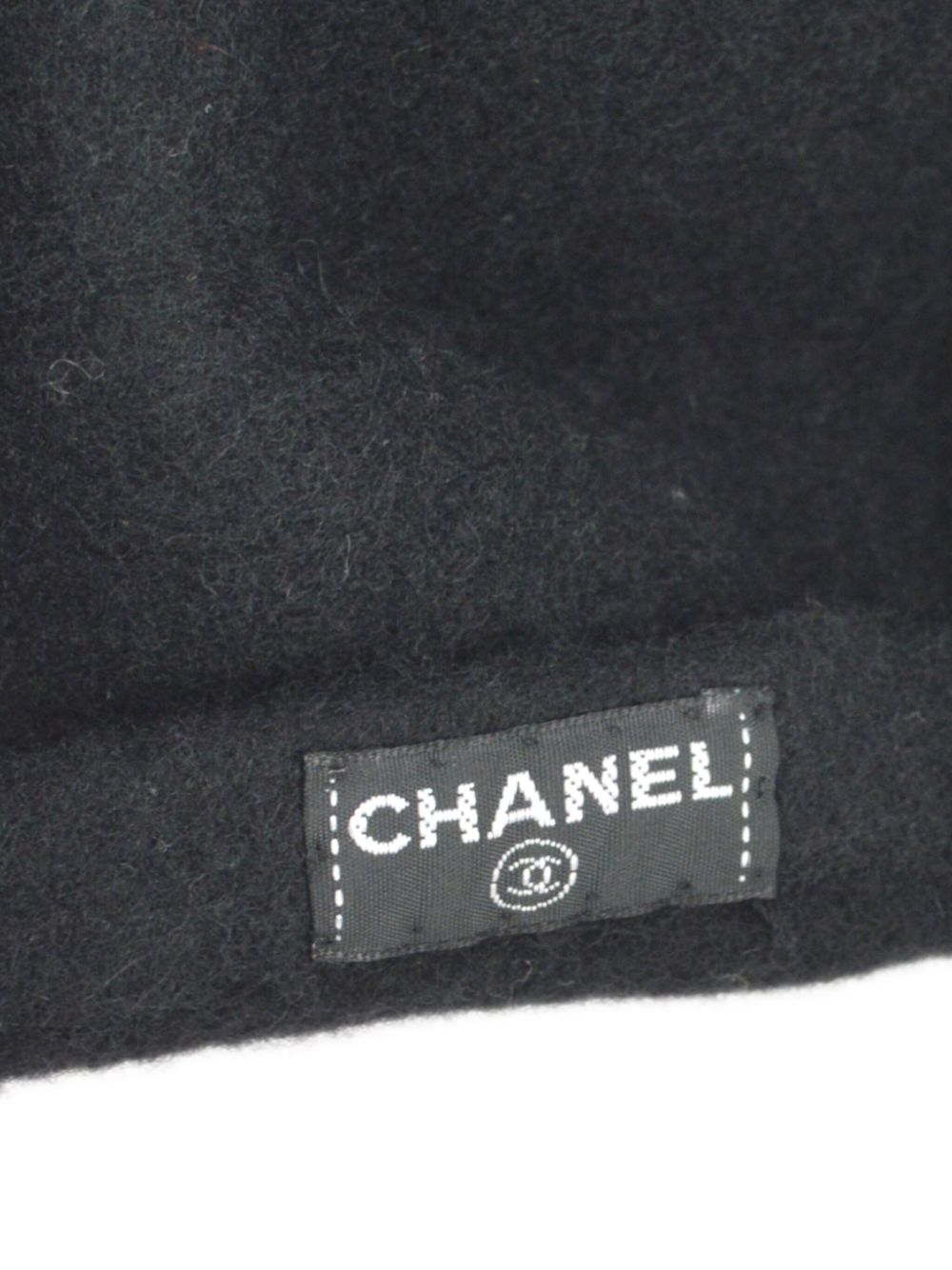 Pre-owned Chanel 1998 Cc Wool Beret In Black