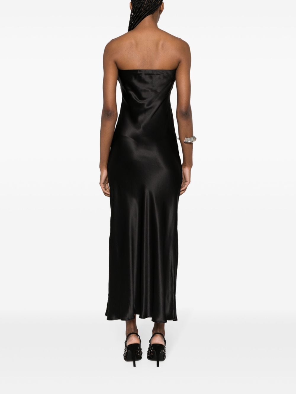 Shop Gold Hawk Taylor Silk Maxi Dress In Black