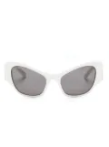 Balenciaga Eyewear logo-print cat-eye sunglasses - White