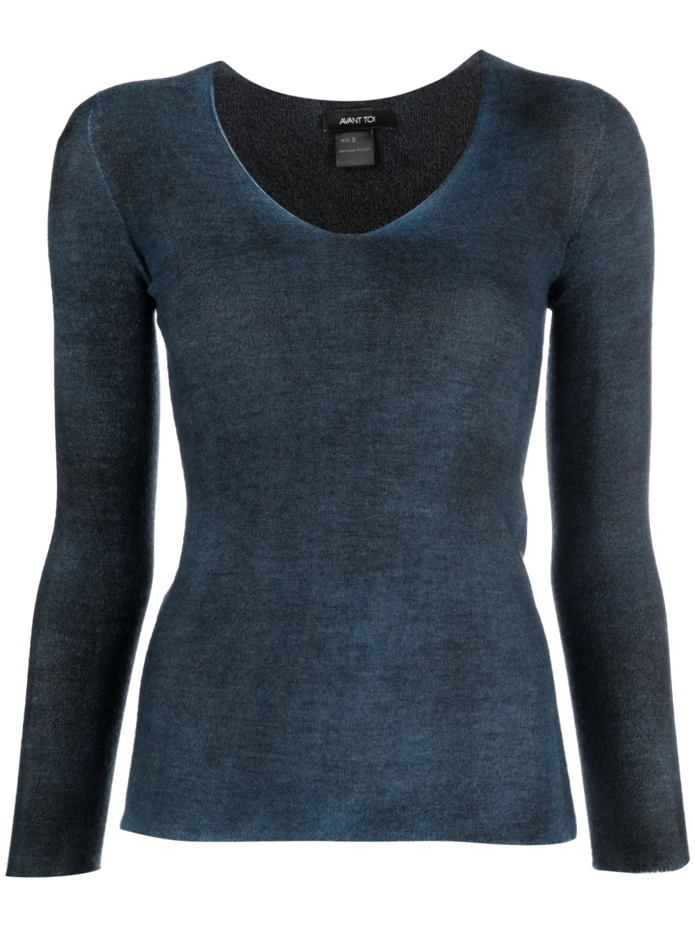 Avant Toi Reversible Caskmere-silk Jumper In Blue