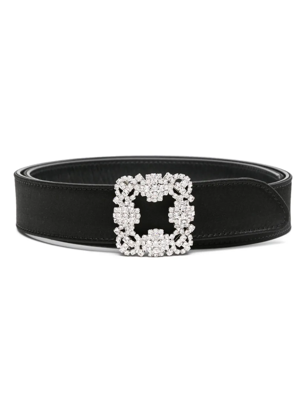 Manolo Blahnik Hangisi Satin Belt In 0015 Blck