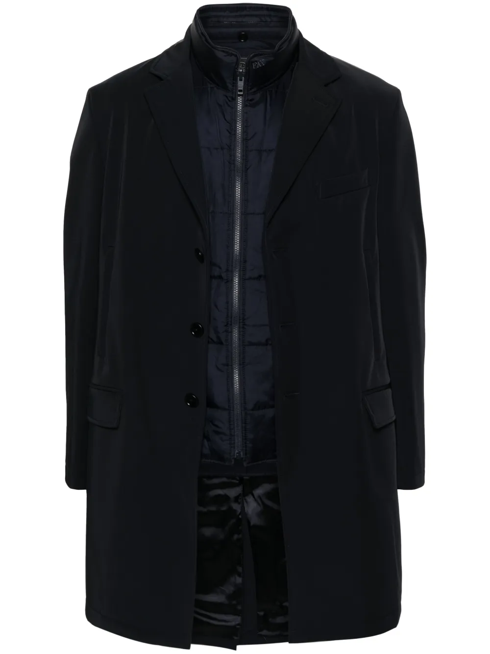 Fay Notched-lapel Single-breasted Coat In Blau