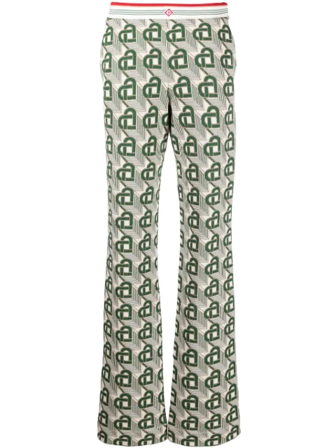 Casablanca Heart-monogram high-waisted trousers