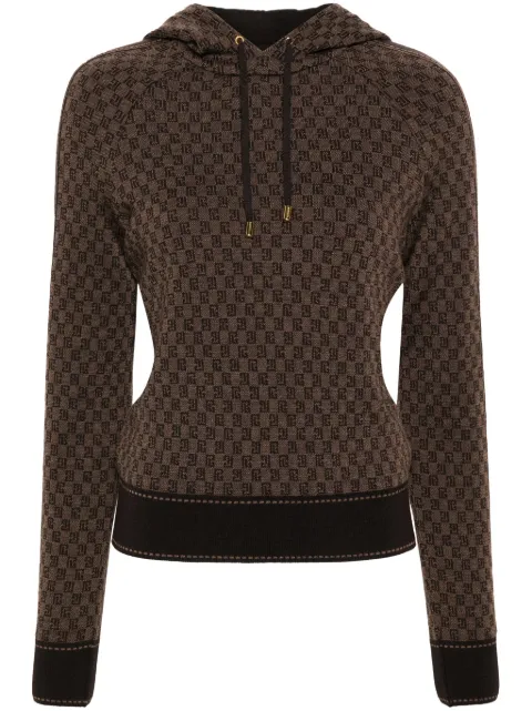 Balmain هودي صوف جاكار بنقش مونوغرام PB