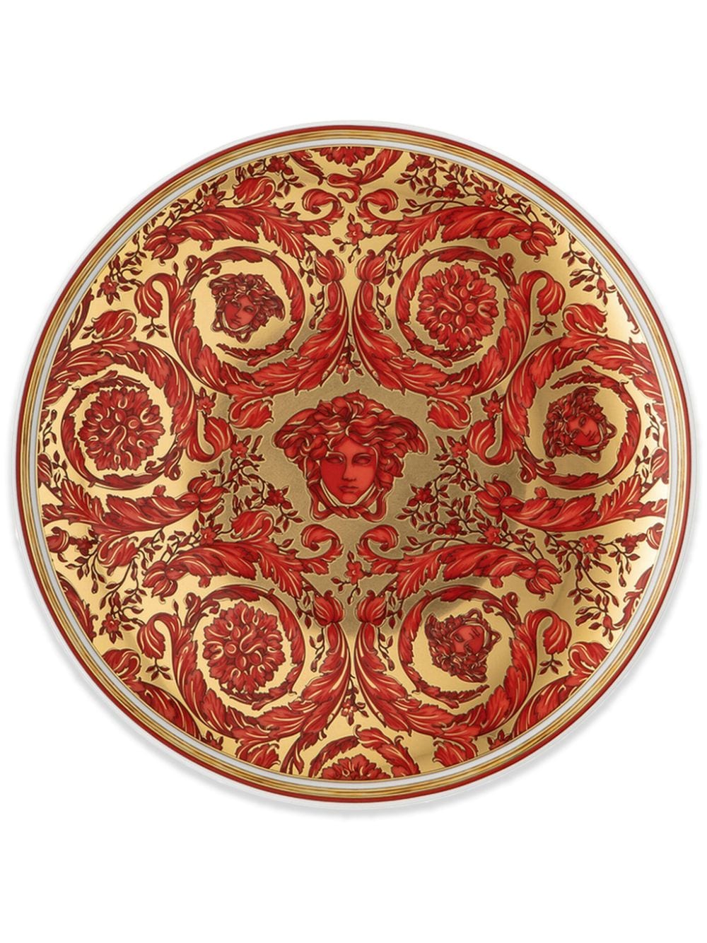 Versace Medusa Graphic-print Plate In Red