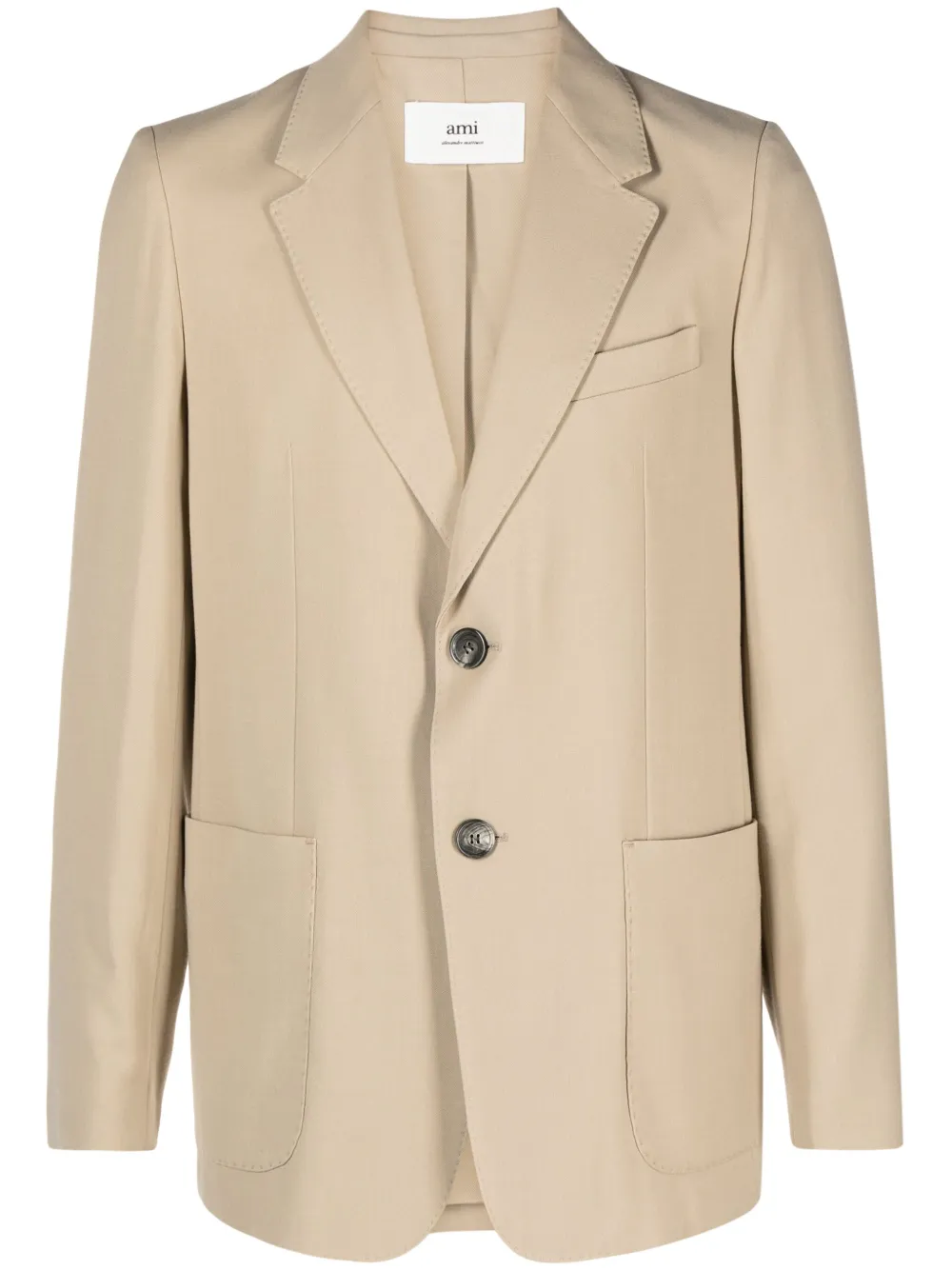 AMI Paris Blazer met enkele rij knopen Bruin