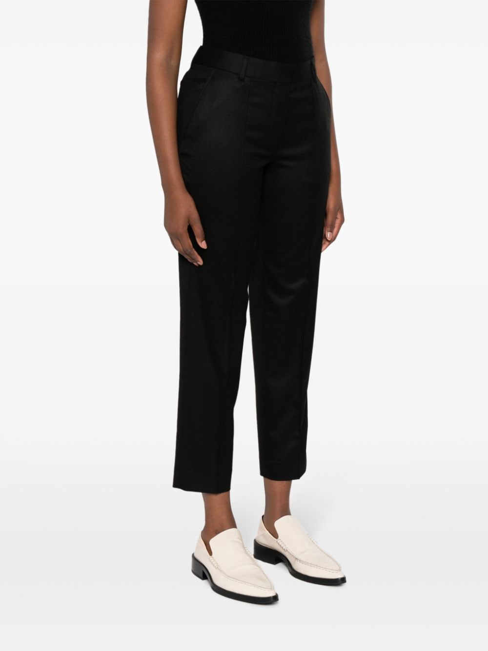 Shop Officine Generale Roxane Cropped Trousers In Black