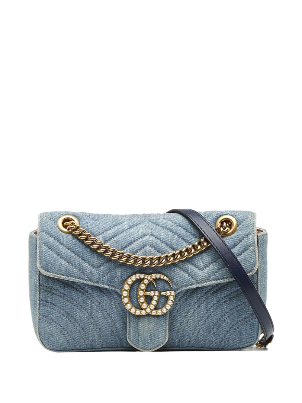 Gucci marmont denim deals pearl bag