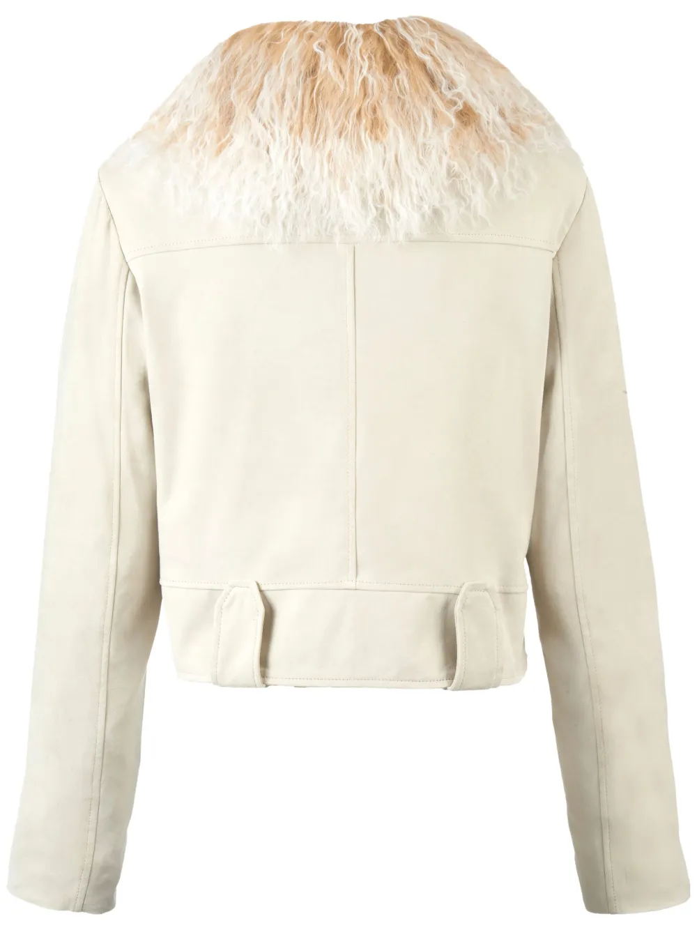 DANCASSAB Fanny suède jack met lammy kraag Beige