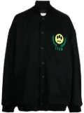 BARROW logo-embroidery zip-up bomber jacket - Black