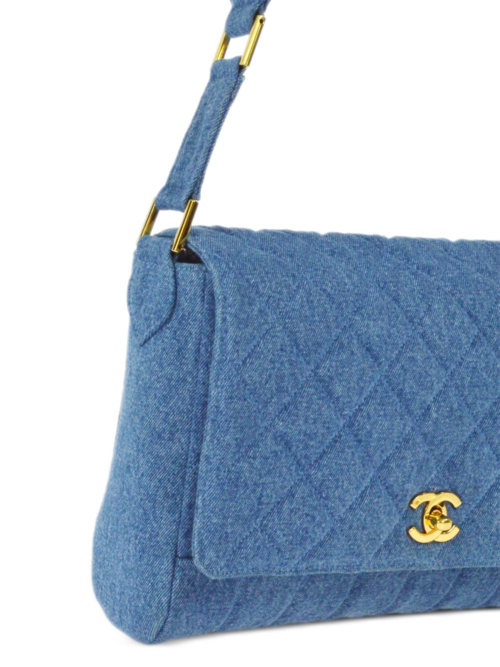 CHANEL 1990 diamond-quilted denim shoulder bag Women