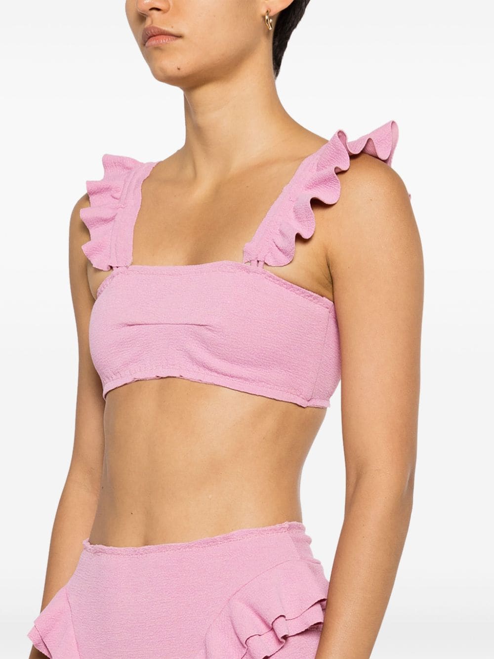 Shop Clube Bossa Zarbo Ruffle-detail Bikini Top In Pink