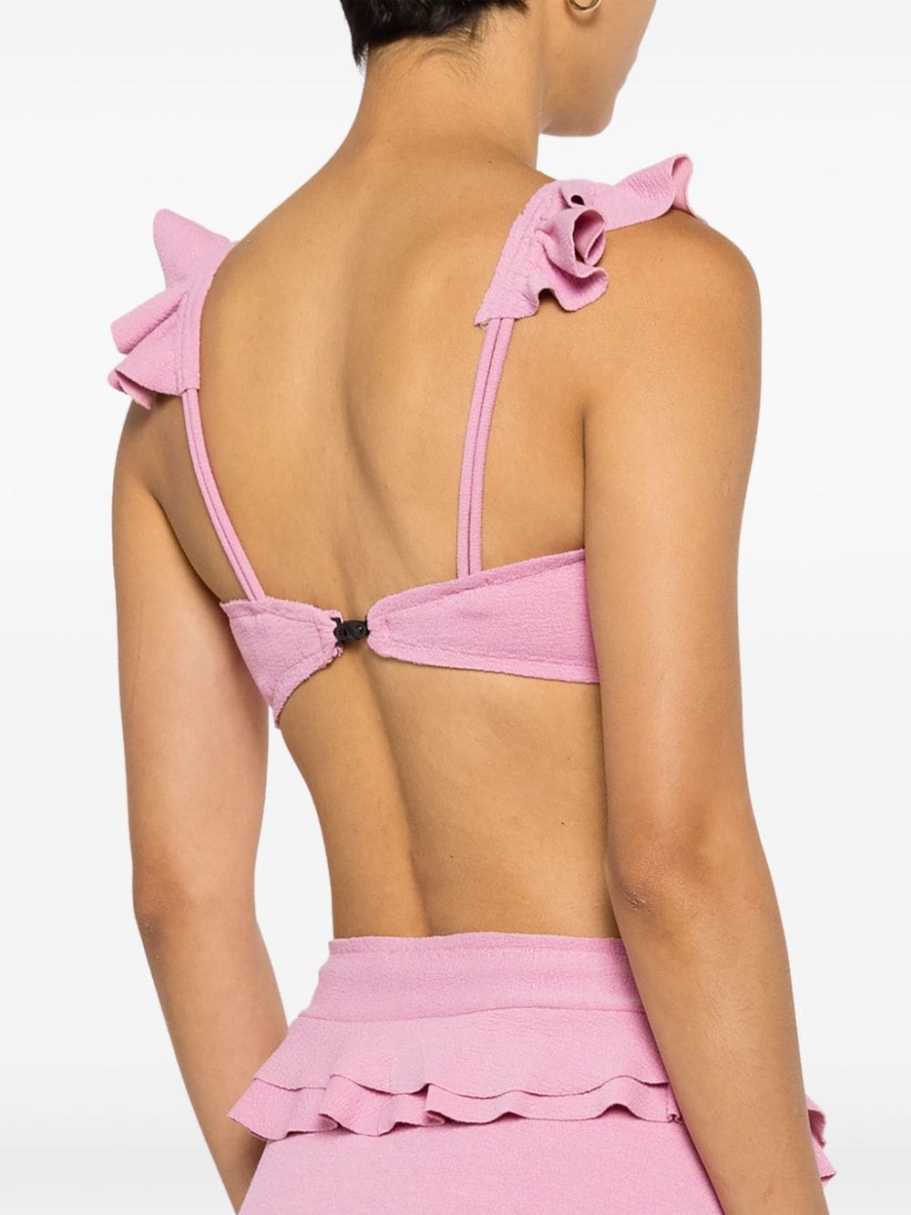 Shop Clube Bossa Zarbo Ruffle-detail Bikini Top In Pink