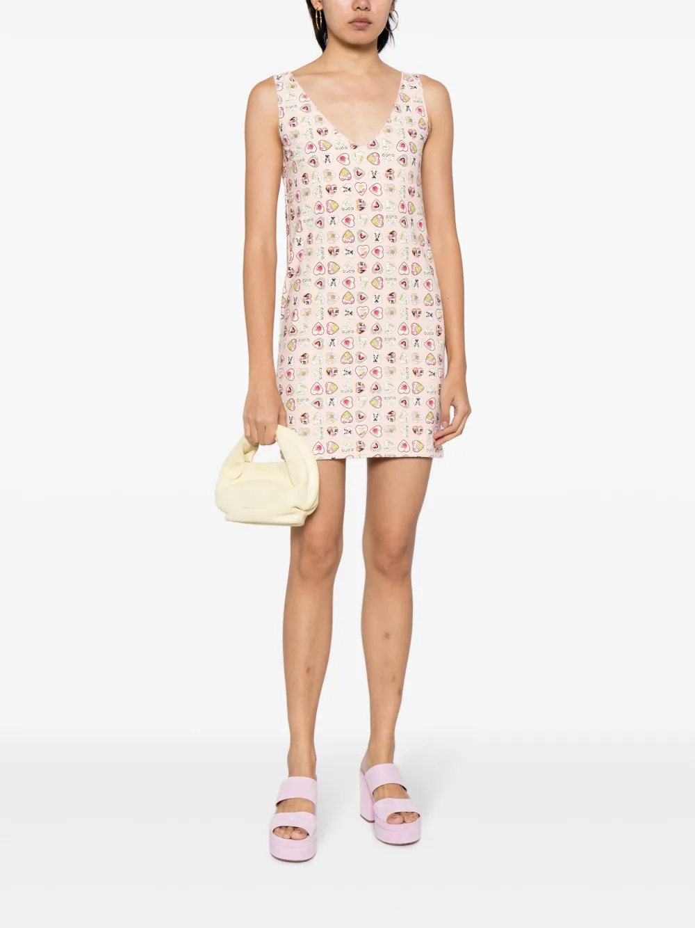 CHANEL Pre-Owned 2006 Valentine heart-print sleeveless dress - Roze