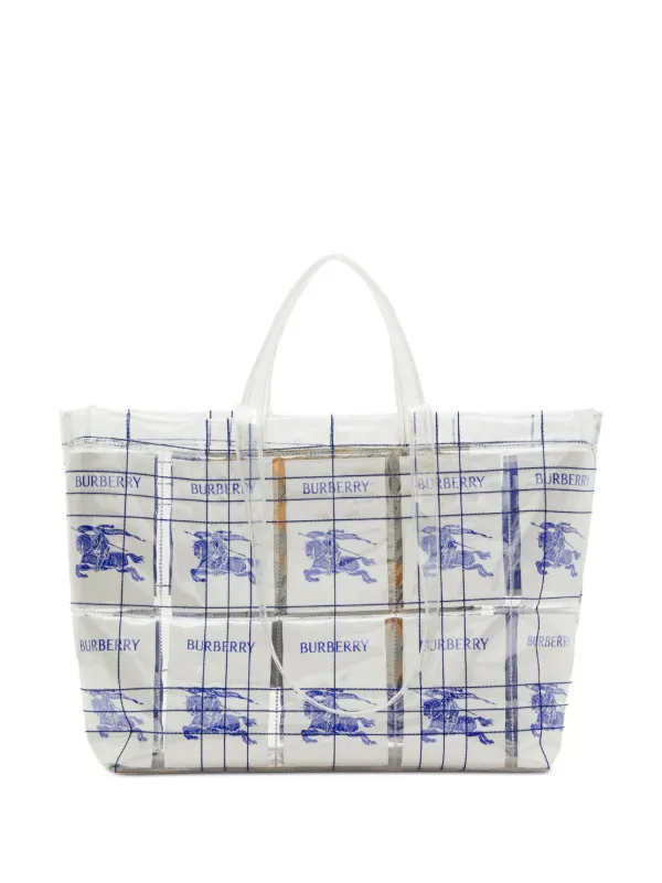 【関税&送料込み】Burberry Ekd Label Tote Bag Burberry EKD logo-tag Transparent Tote Bag | White | FARFETCH