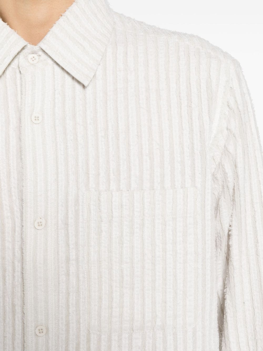 Shop Craig Green Stripe-embroidered Cotton Shirt In White