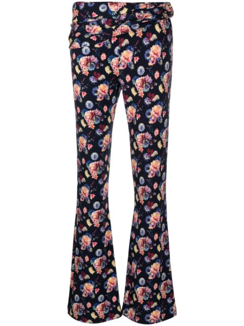 Rabanne floral-print flared trousers Women