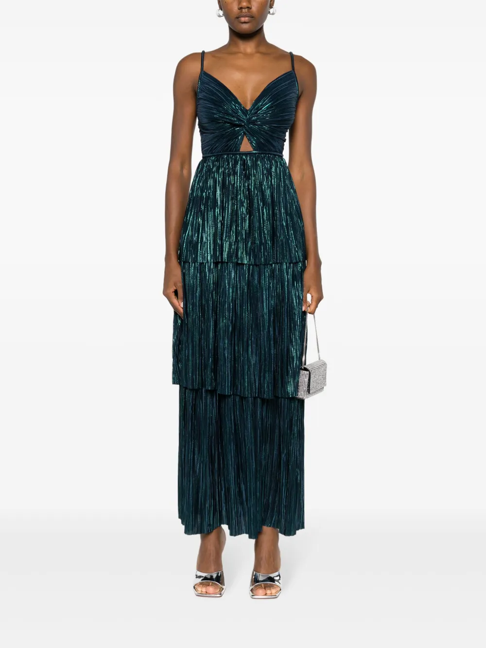 Sabina Musayev Doris pleated maxi dress - Blauw