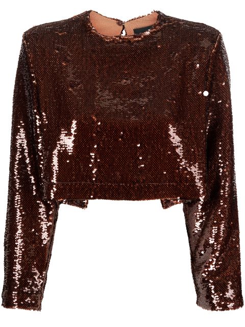 Sabina Musayev Roll sequined crop top