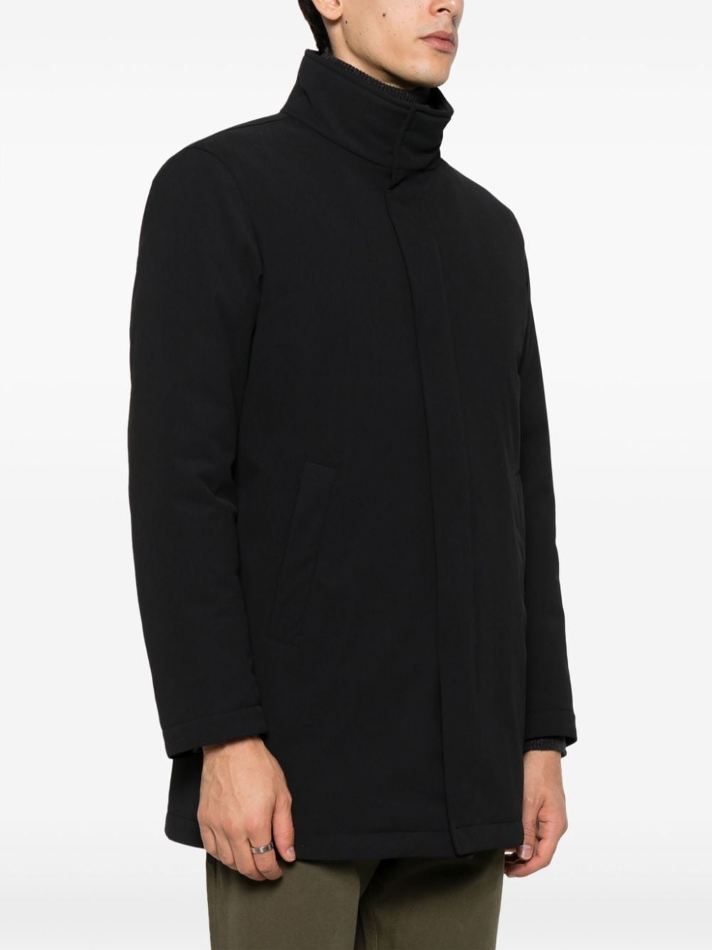 Shop Herno Funnel-neck Padded Coat In Black