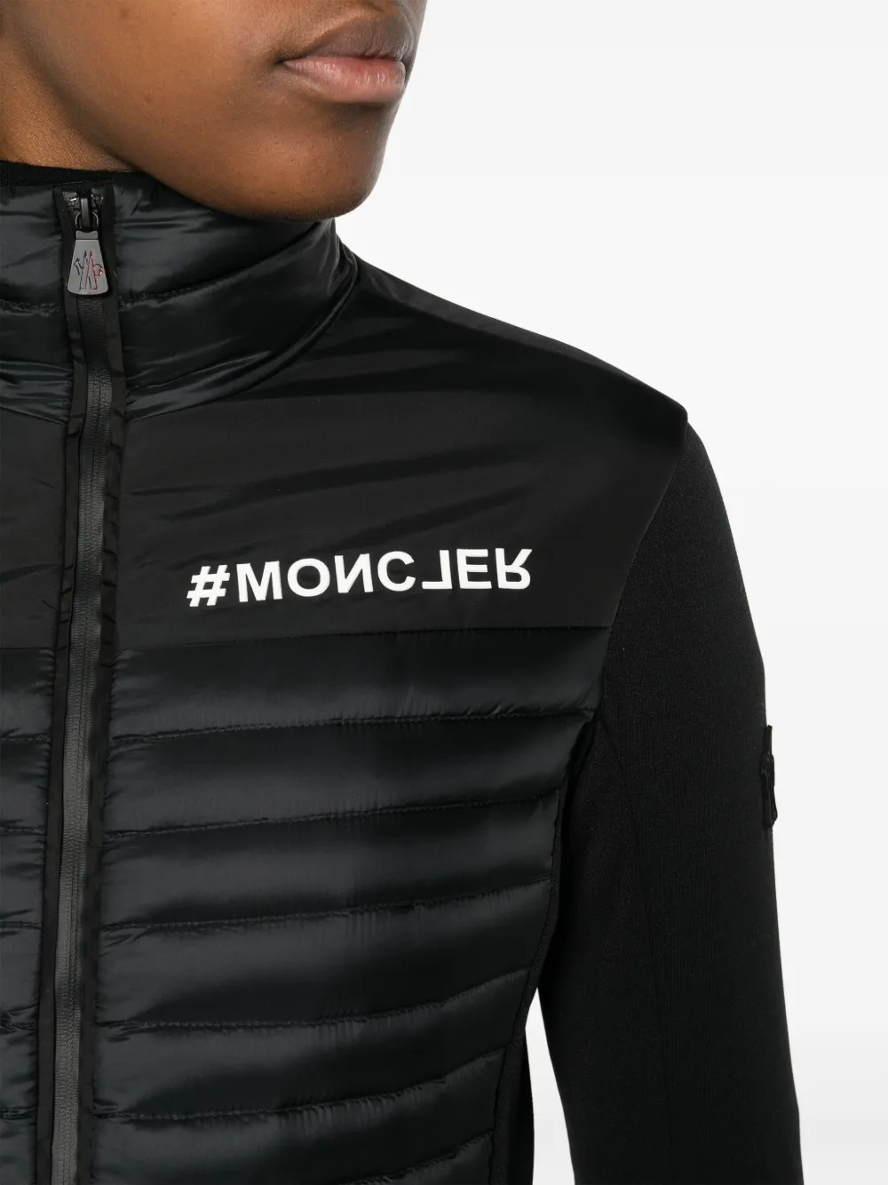 Moncler Grenoble Bomberjack met gewatteerde voorkant Zwart