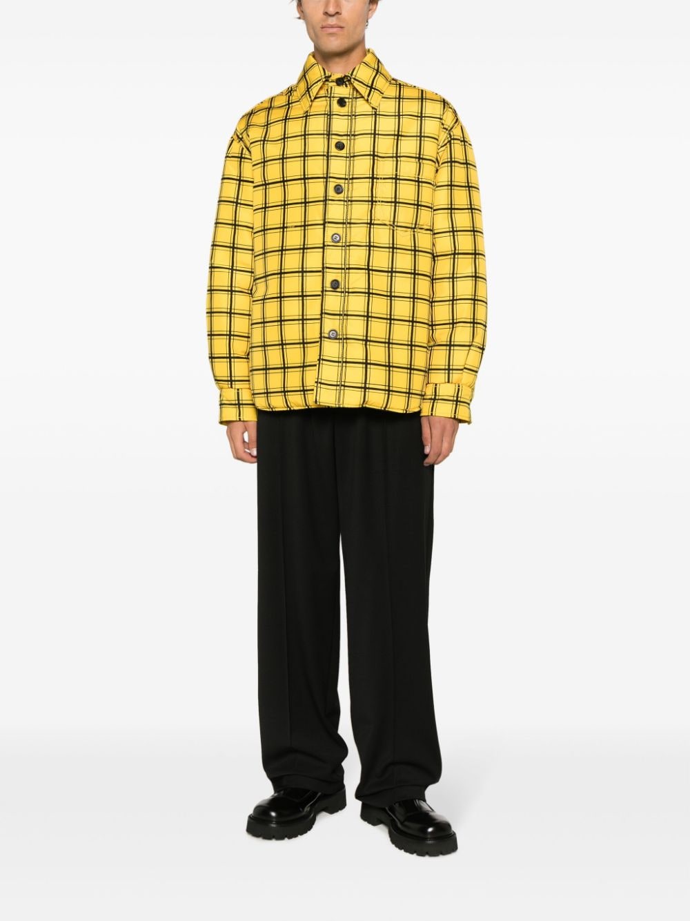 Marni check-print shirt jacket - Geel