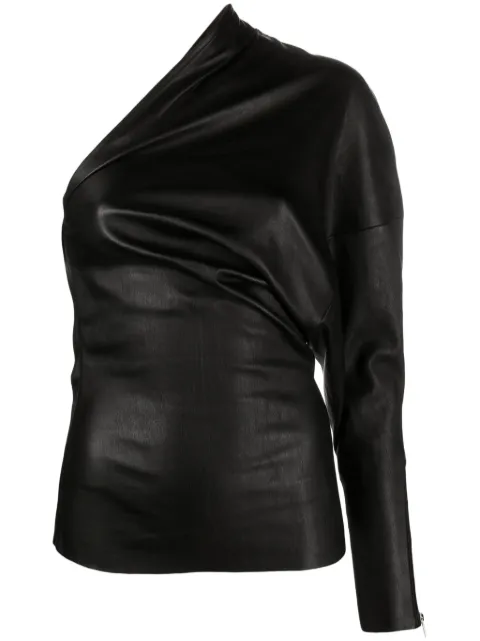 Rick Owens Luxor one-shoulder leather top