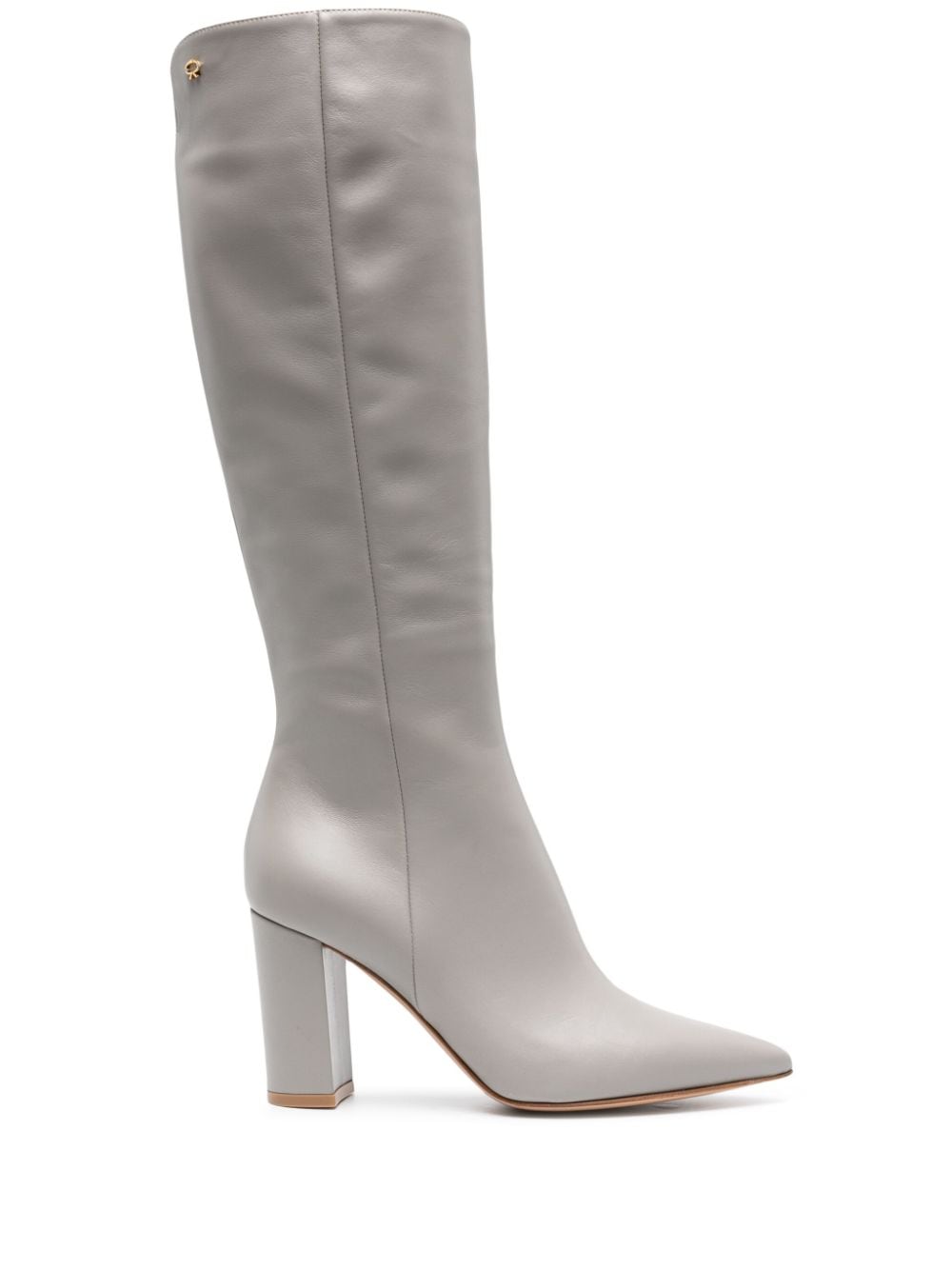 Grey leather hotsell knee high boots