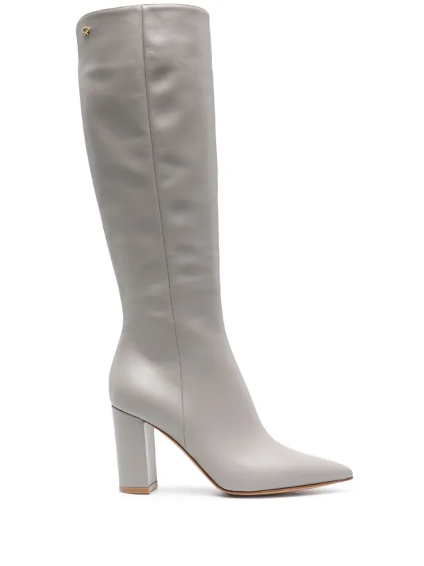 Gianvito Rossi Lyell 85mm Leather Boots Grey FARFETCH AE