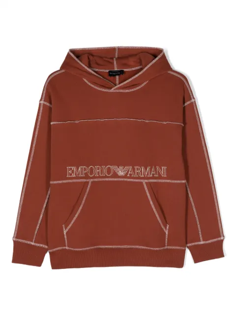 Emporio Armani Kids logo-print cotton hoodie
