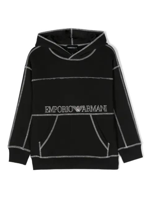 Emporio Armani Kids logo-print cotton hoodie