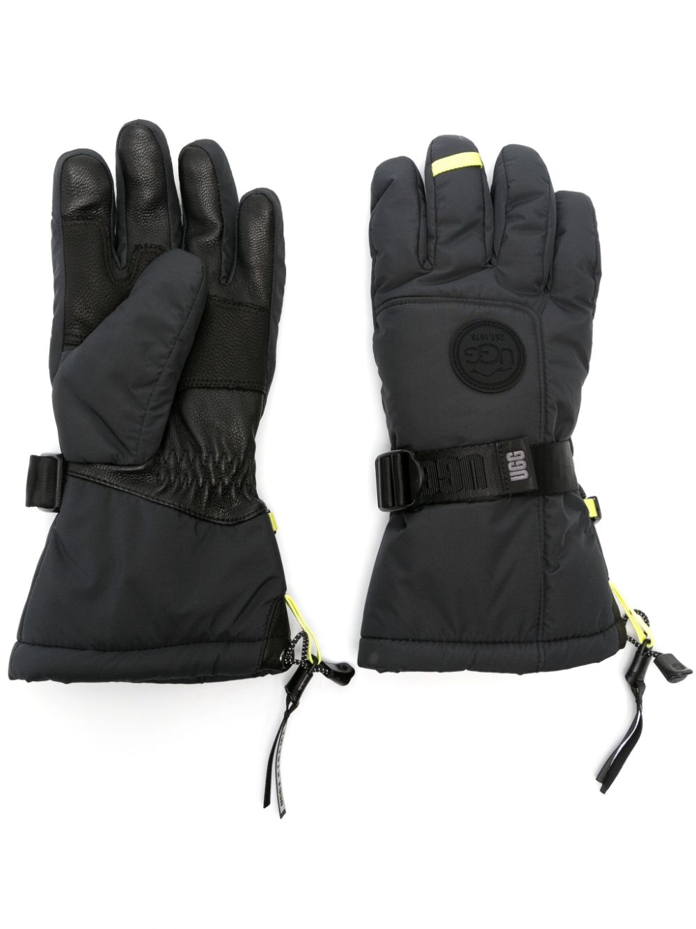 Ugg Logo-patch Adjustable Gloves In Black