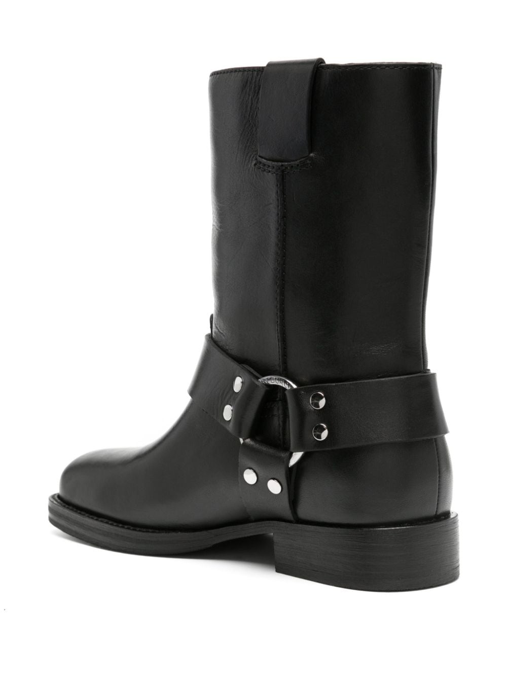 Shop Tory Burch Double T Leather Ankle Boots In Black