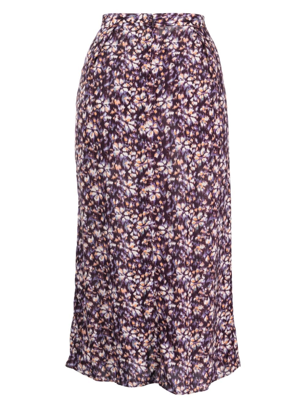 Shop Marant Etoile Eolia Floral-print Skirt In Purple