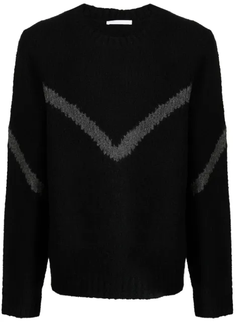 Helmut Lang chevron-intarsia merino wool jumper
