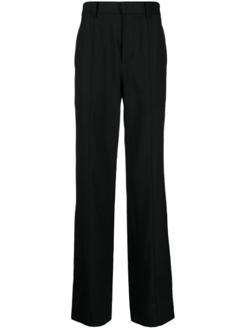 Helmut Lang logo-tape pleated high-waisted trousers