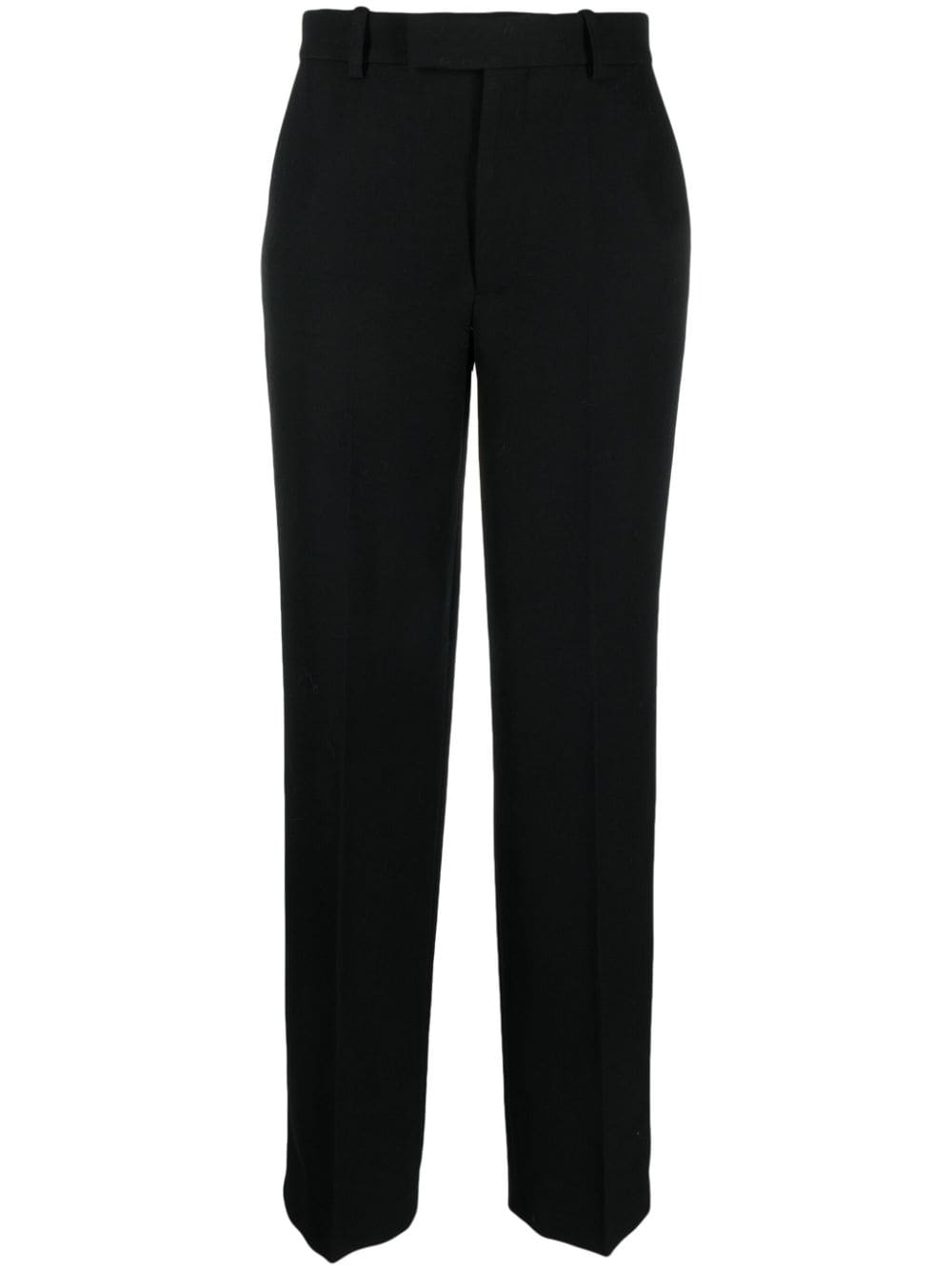 Shop Rohe Pressed-crease Straight-leg Trousers In Schwarz