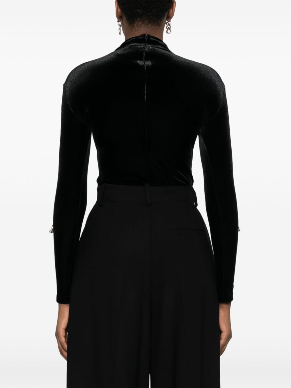 Shop Melitta Baumeister Pierced Long-sleeved Bodysuit In Black