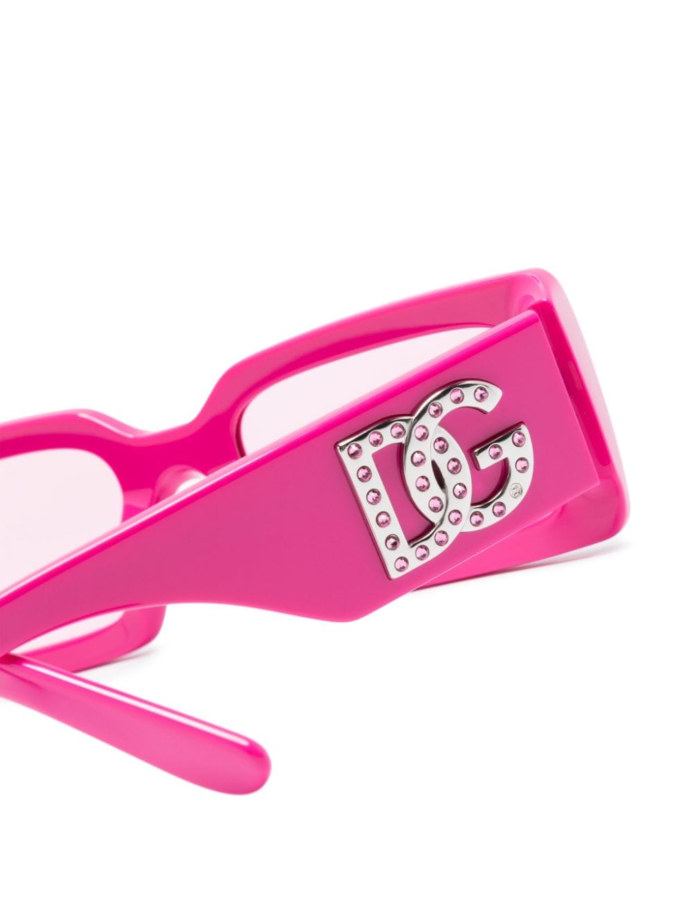 Shop Dolce & Gabbana Logo-plaque Rectangle-frame Sunglasses In Pink