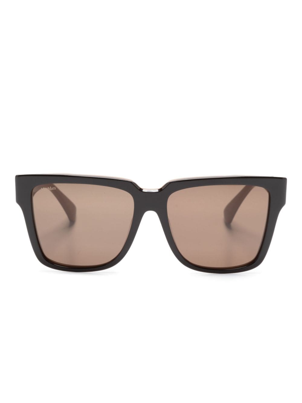 Shop Max Mara Eyewear Mm0078 Square-frame Tinted Sunglasses In Brown