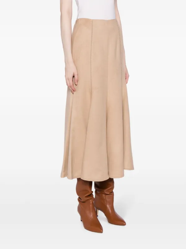 Brown suede outlet flared skirt