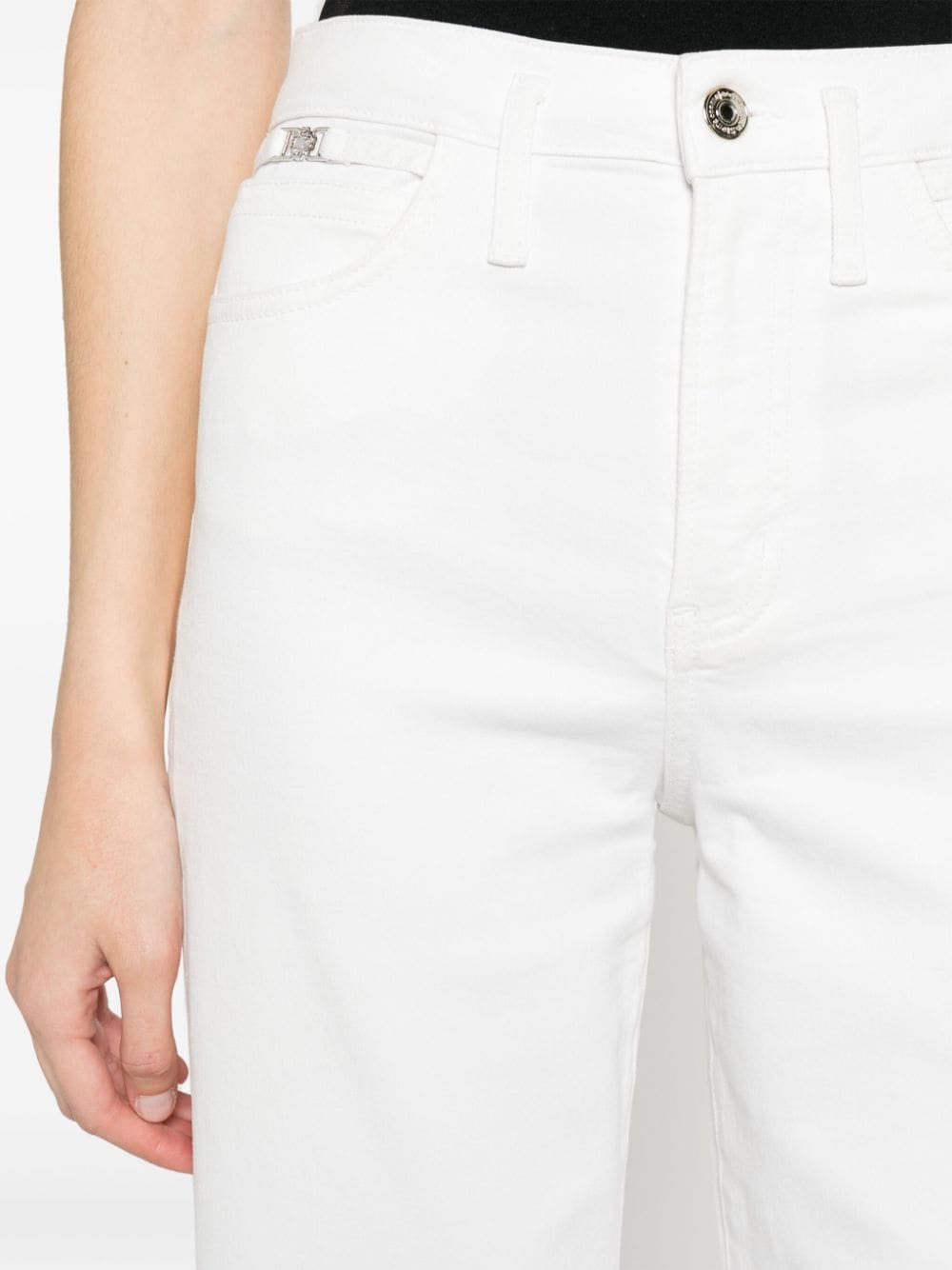 Shop Maje High-rise Straight-leg Jeans In White