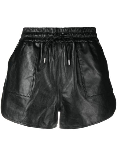 Maje drawstring leather mini shorts