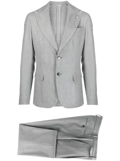 Manuel Ritz herringbone single-breasted suit
