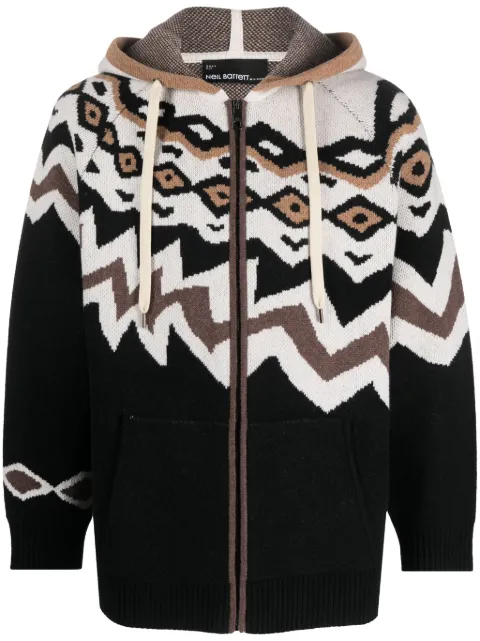 Neil Barrett Norway Fair Isle wool cardigan