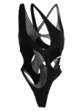 Mugler cut-out detail thong swimsuit - Black